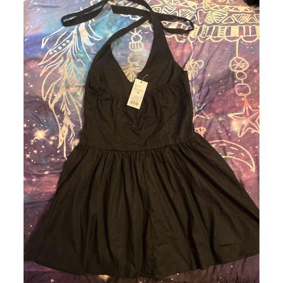 NEW Wild Fable Black Drop Waist Halter‎ A Line Mini Dress, XS - Picture 4 of 6